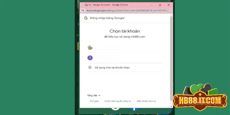 Có thể lựa chọn đăng nhập bằng tài khoản gmail