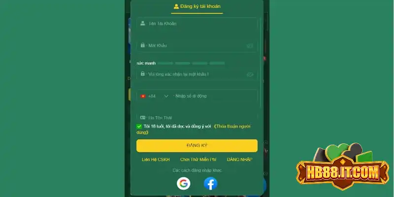Đăng ký hb88 trên trình duyệt web di động đơn giản