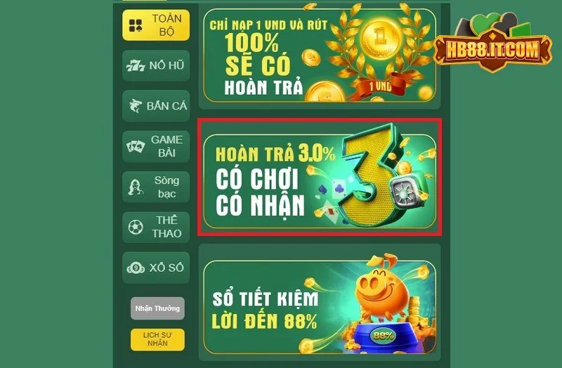 Nhận tiền hoàn trả cược thua hấp dẫn 